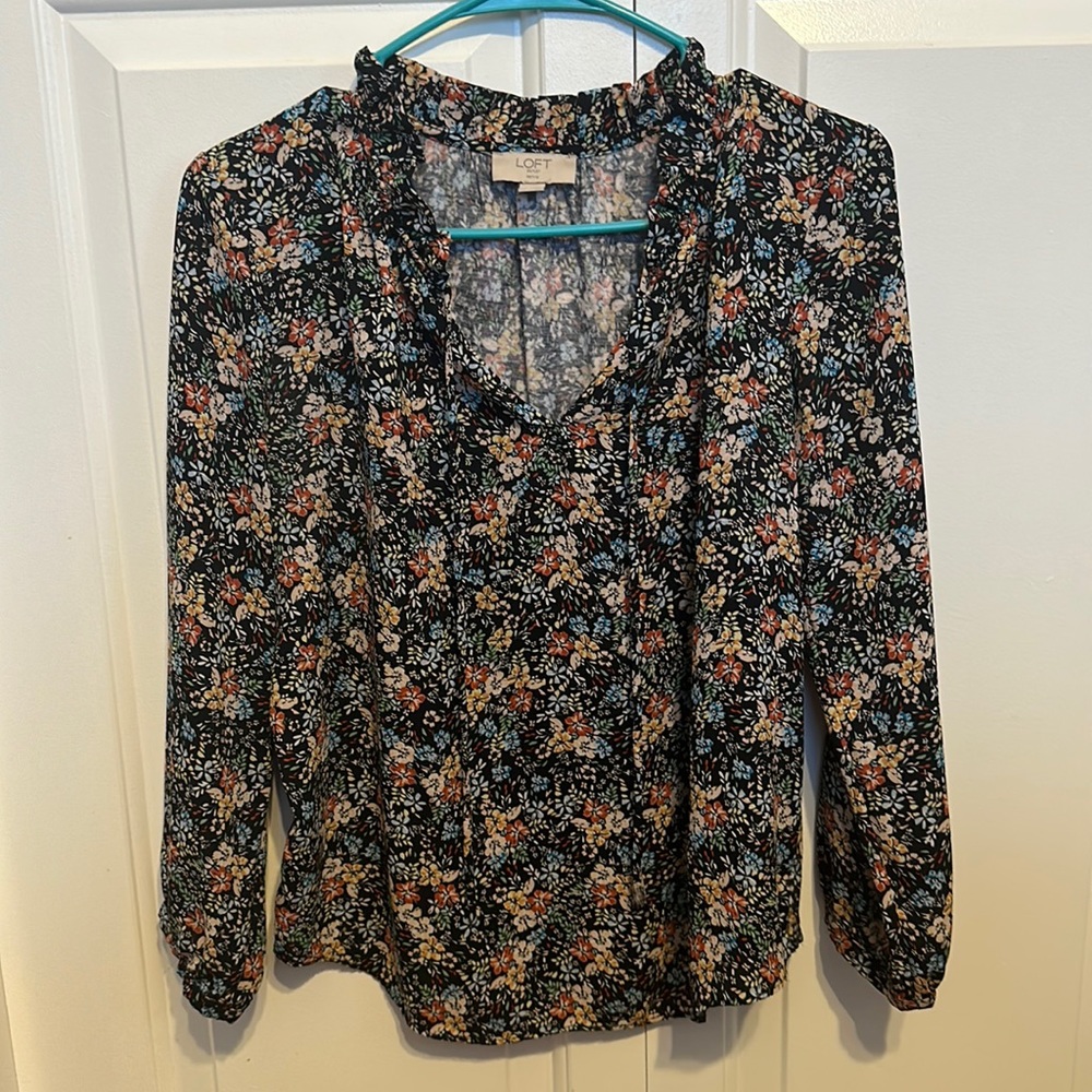 LOFT Outlet XSP Long sleeve black top